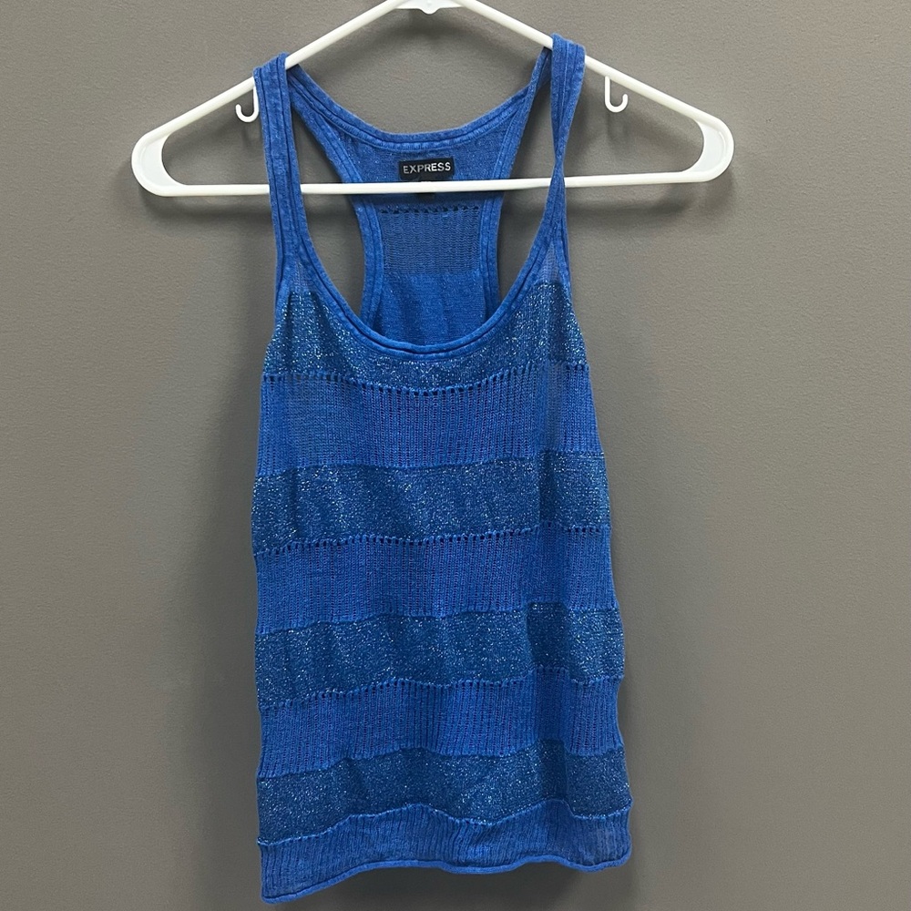 Express Blue Knit Tank Top
